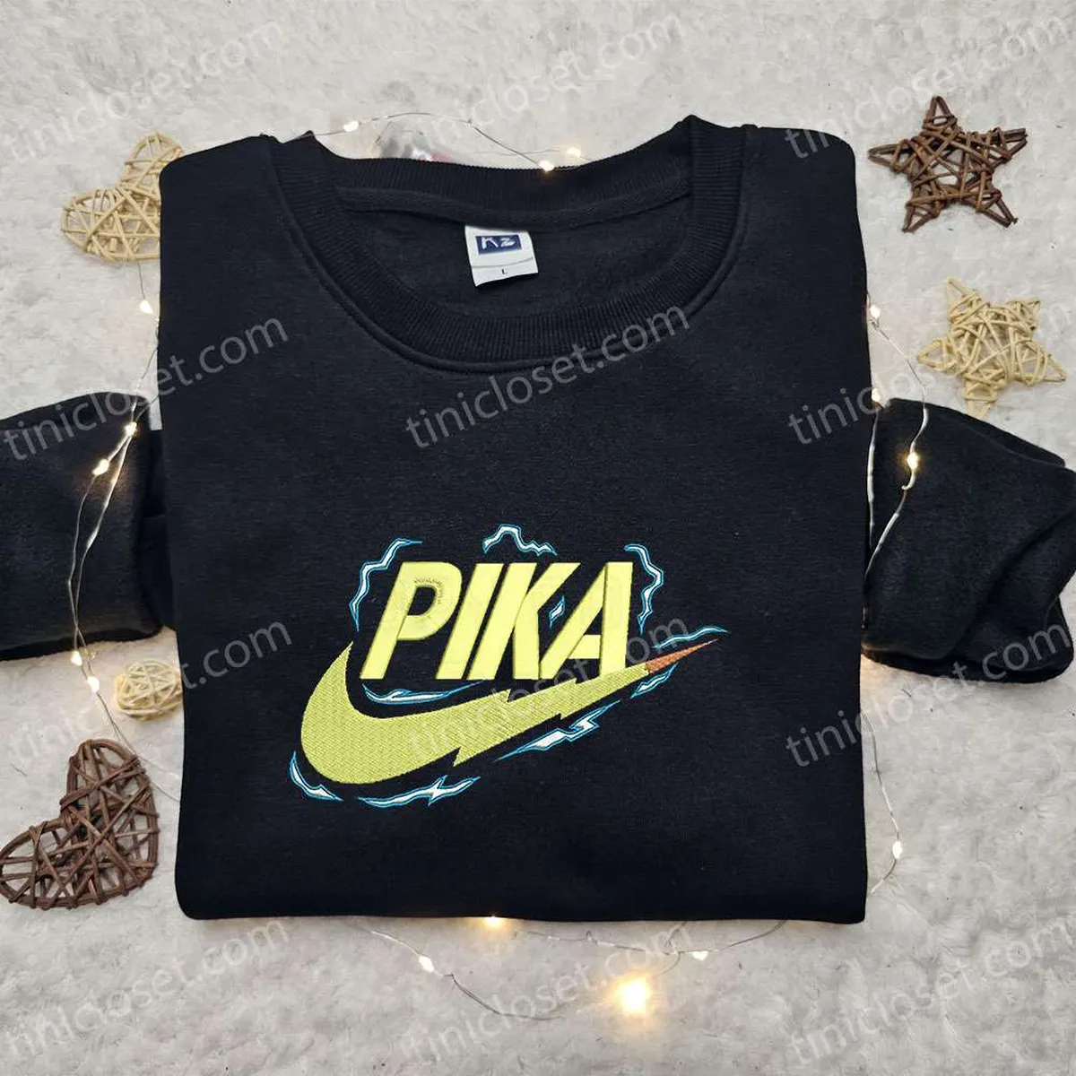 pikachu x nike anime embroidered sweatshirt pokemon embroidered shirt nike inspired embroidered shirt bkqjr