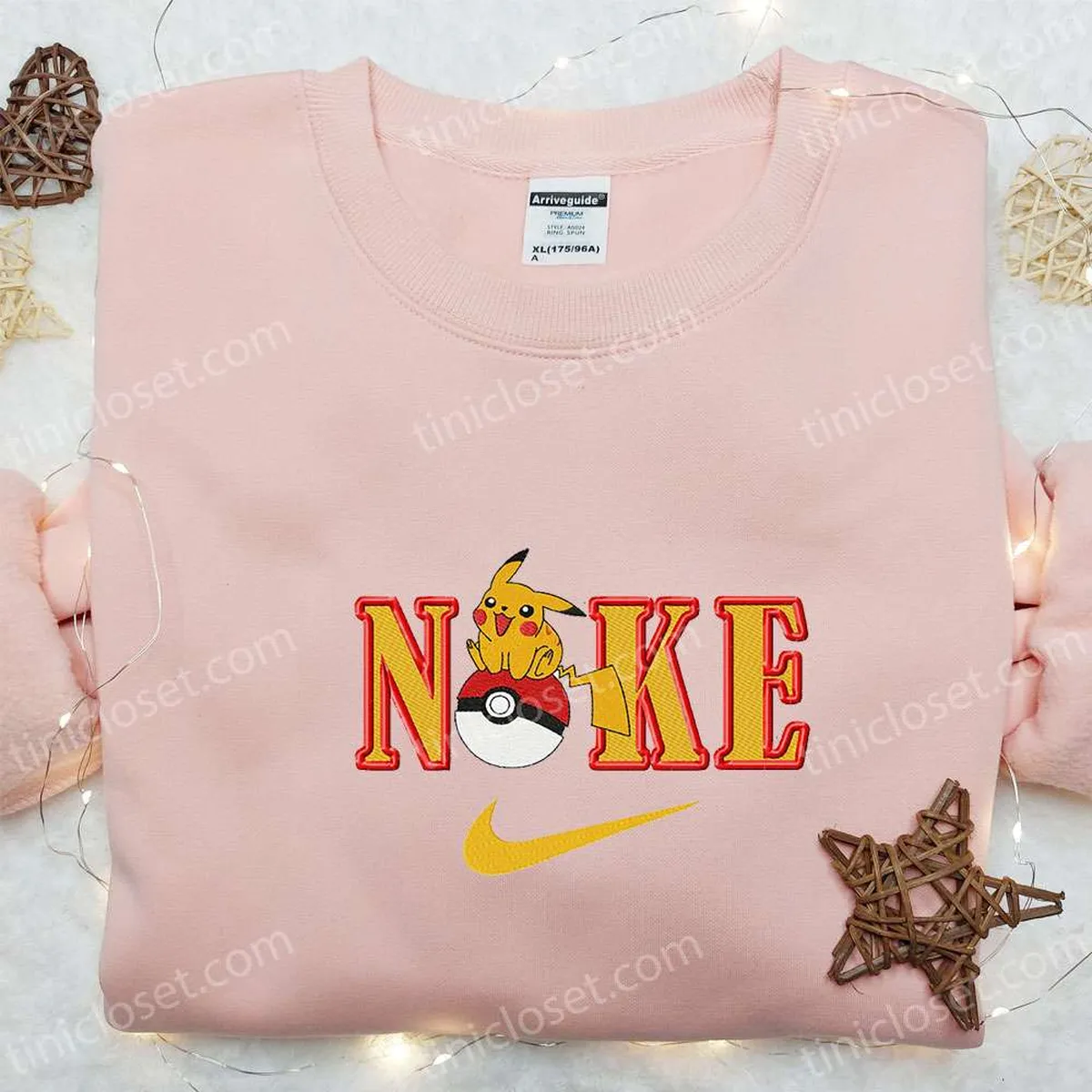 pikachu x nike anime embroidered tshirt pokemon embroidered shirt nike inspired embroidered shirt b6m2y