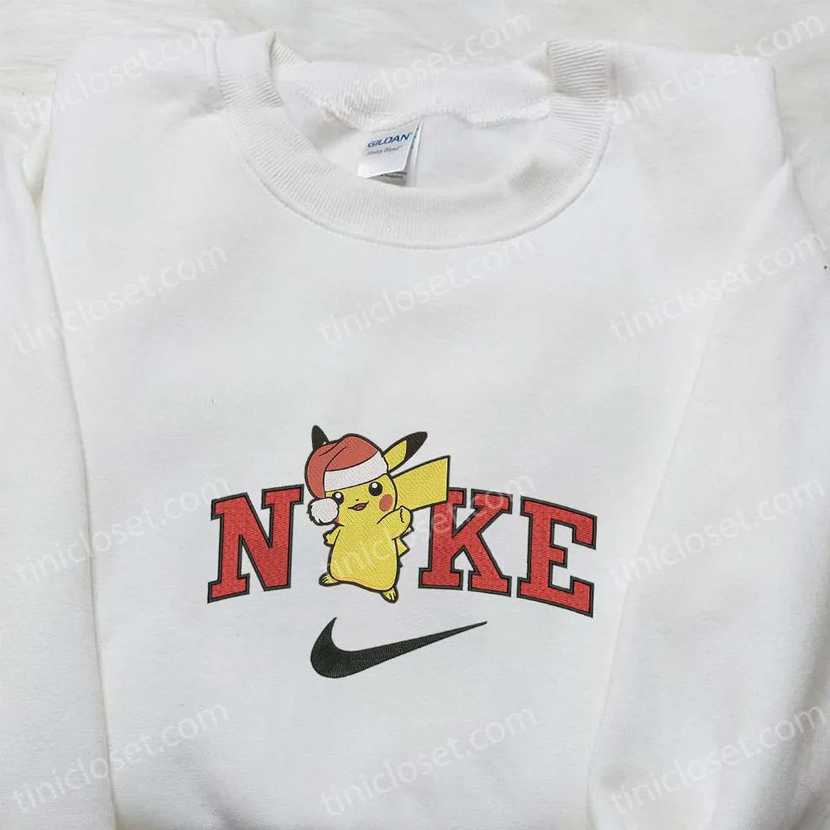 pikachu x nike christmas embroidered sweatshirt merry christmas embroidered shirt best christmas day gift ideas k39oj