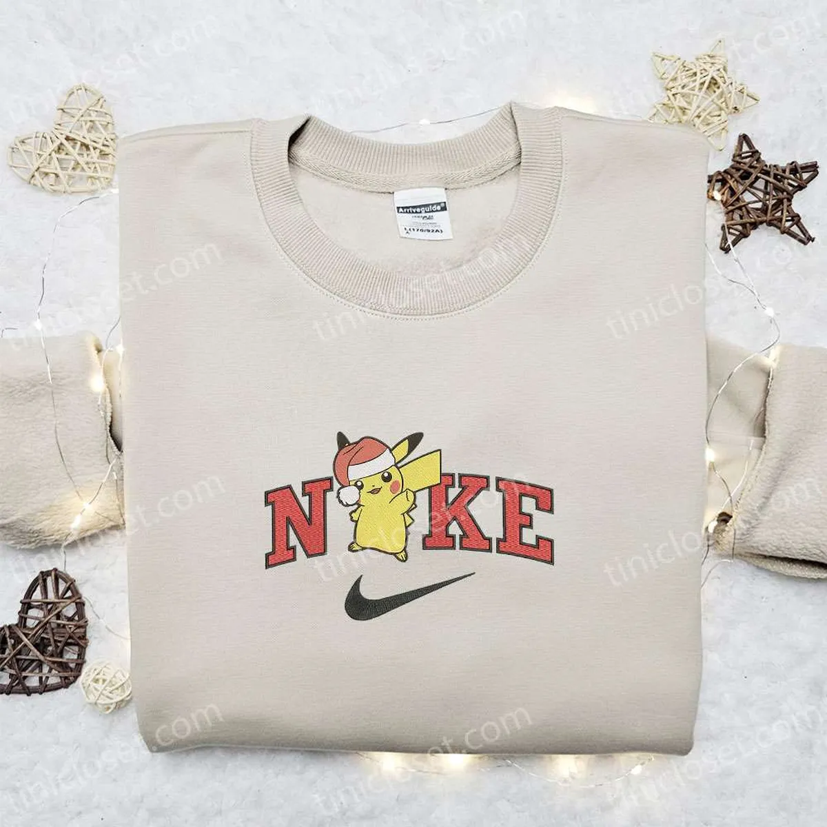 pikachu x nike christmas embroidered sweatshirt merry christmas embroidered shirt best christmas day gift ideas