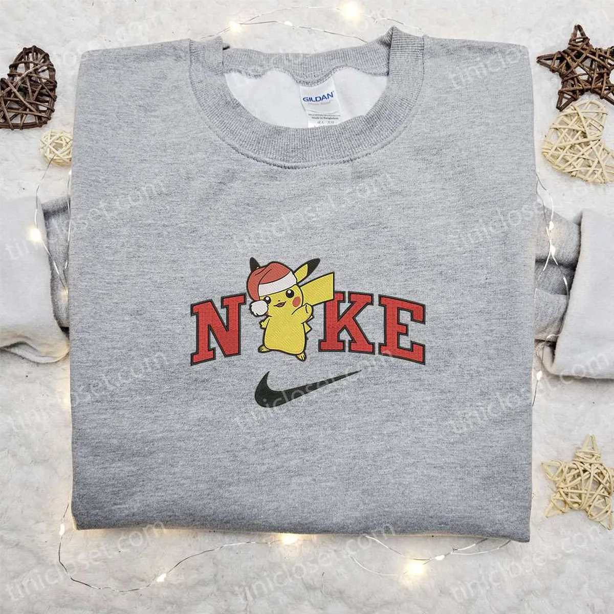 pikachu x nike christmas embroidered sweatshirt merry christmas embroidered shirt best christmas day gift ideas