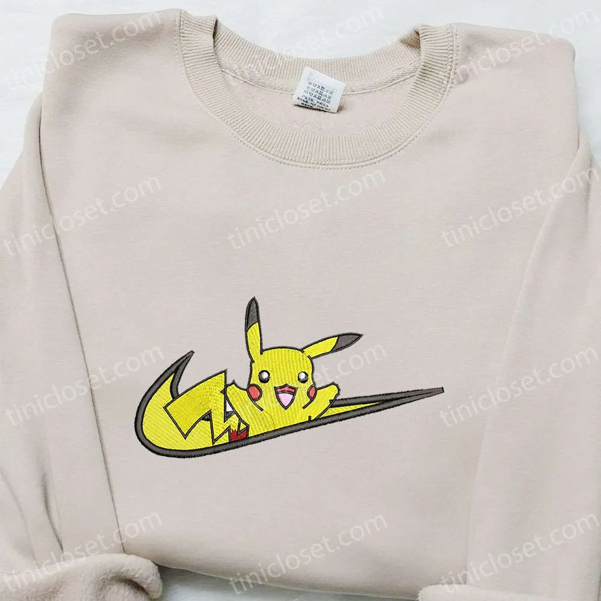 pikachu x swoosh anime embroidered shirt pokemon embroidered t shirt best gift ideas for family 8l7rl