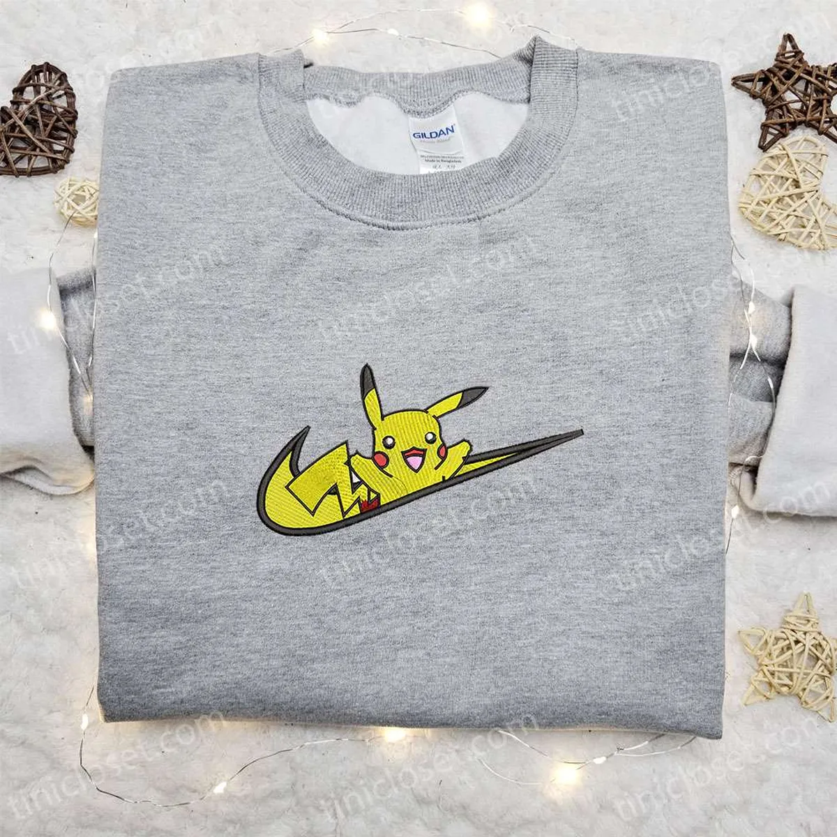 pikachu x swoosh anime embroidered shirt pokemon embroidered t shirt best gift ideas for family dmgku