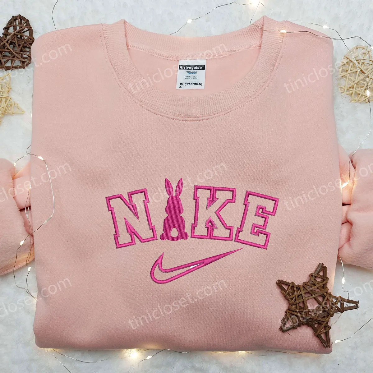 pink bunny x nike embroidered shirt nike embroidered shirt animal embroidered shirt nq8ft