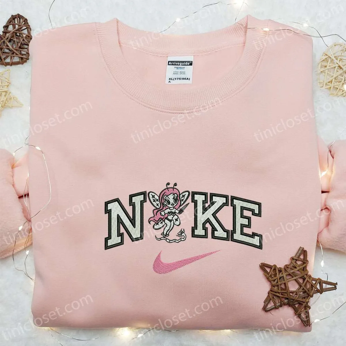 pink fairy knife snake x nike embroidered sweatshirt custom nike embroidered hoodie halloween embroidered shirt 1z2jc