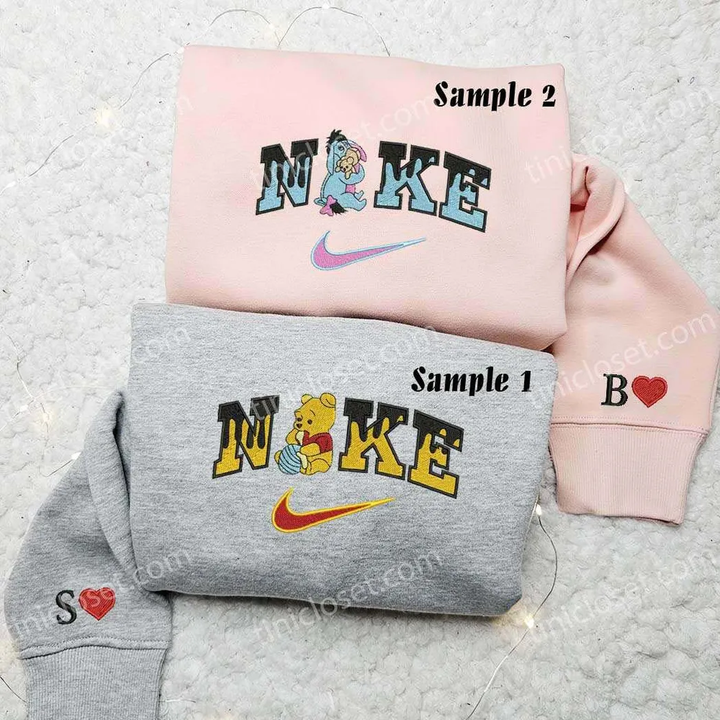 pooh and eeyore x nike embroidered shirt embroidered sweatshirt fashion style for couples ee6ua