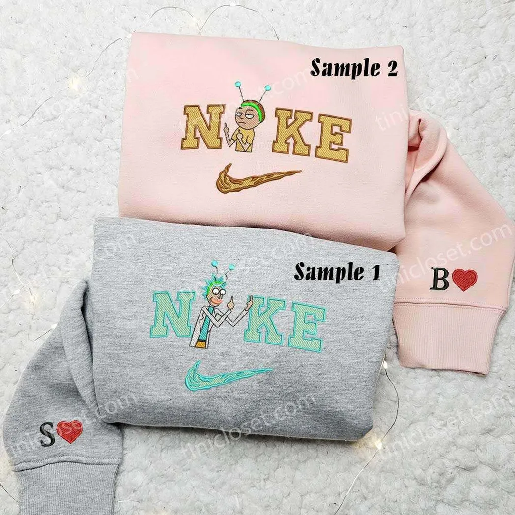 rick and morty x nike embroidered shirt embroidered sweatshirt fashion style for couples c9sgf