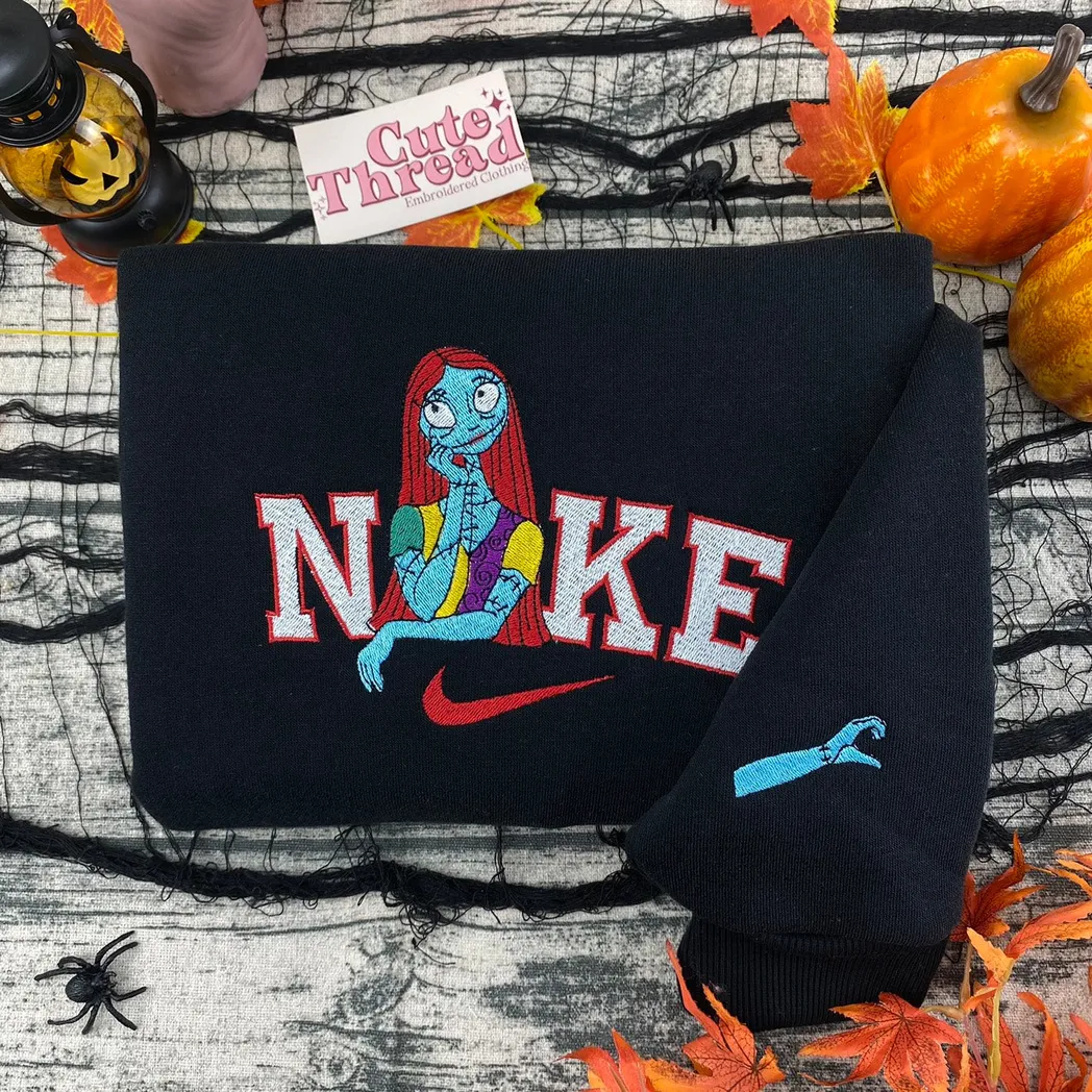 sally and jack skellington x nike embroidered shirt embroidered sweatshirt fashion style for couples 7gls0