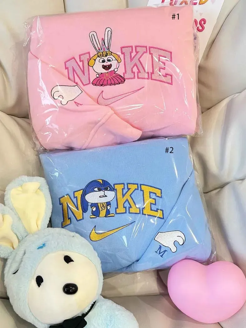 snowball bunny couple x nike embroidered sweatshirt fashion style for couples valentines gift for himher stv2n