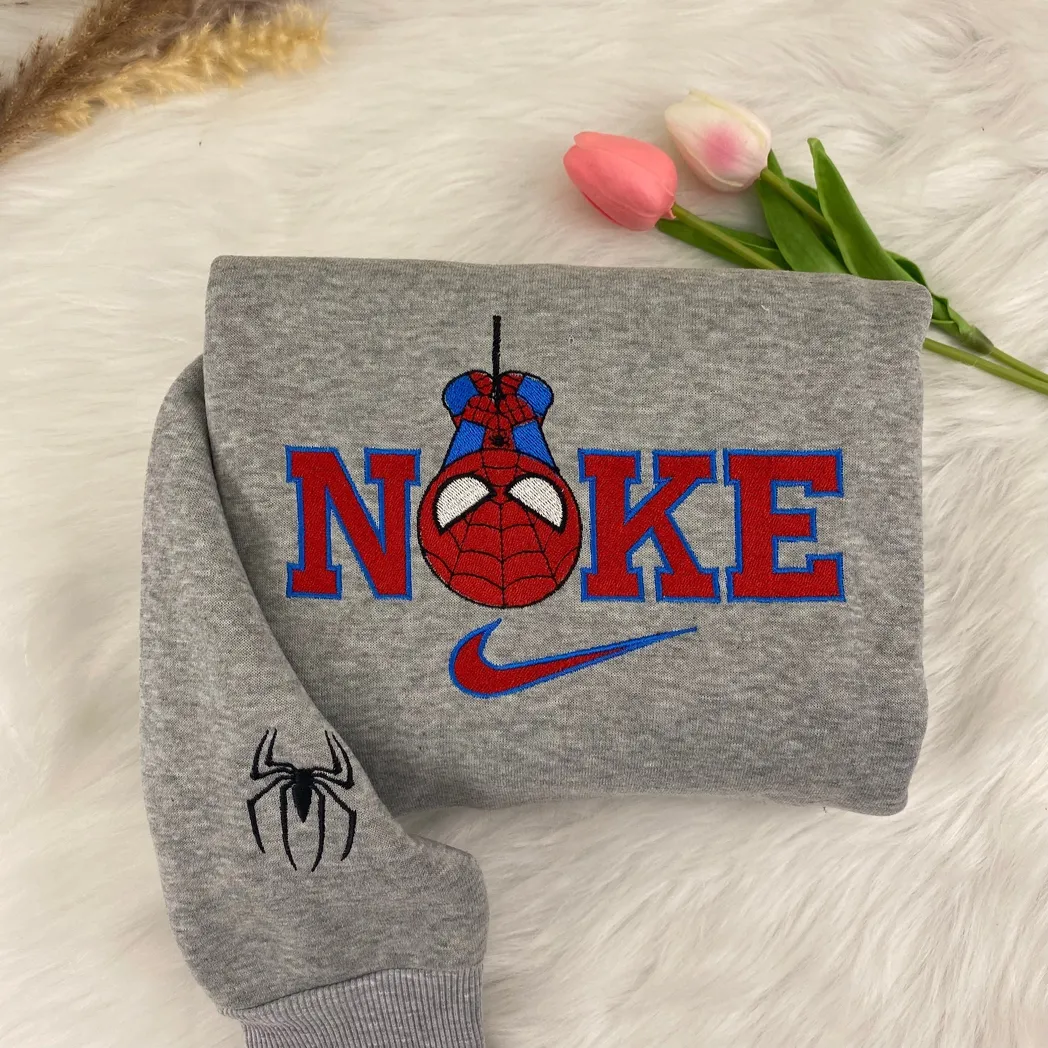 spider man and hello kitty x nike embroidered shirt embroidered sweatshirt fashion style for couples 9l5pc