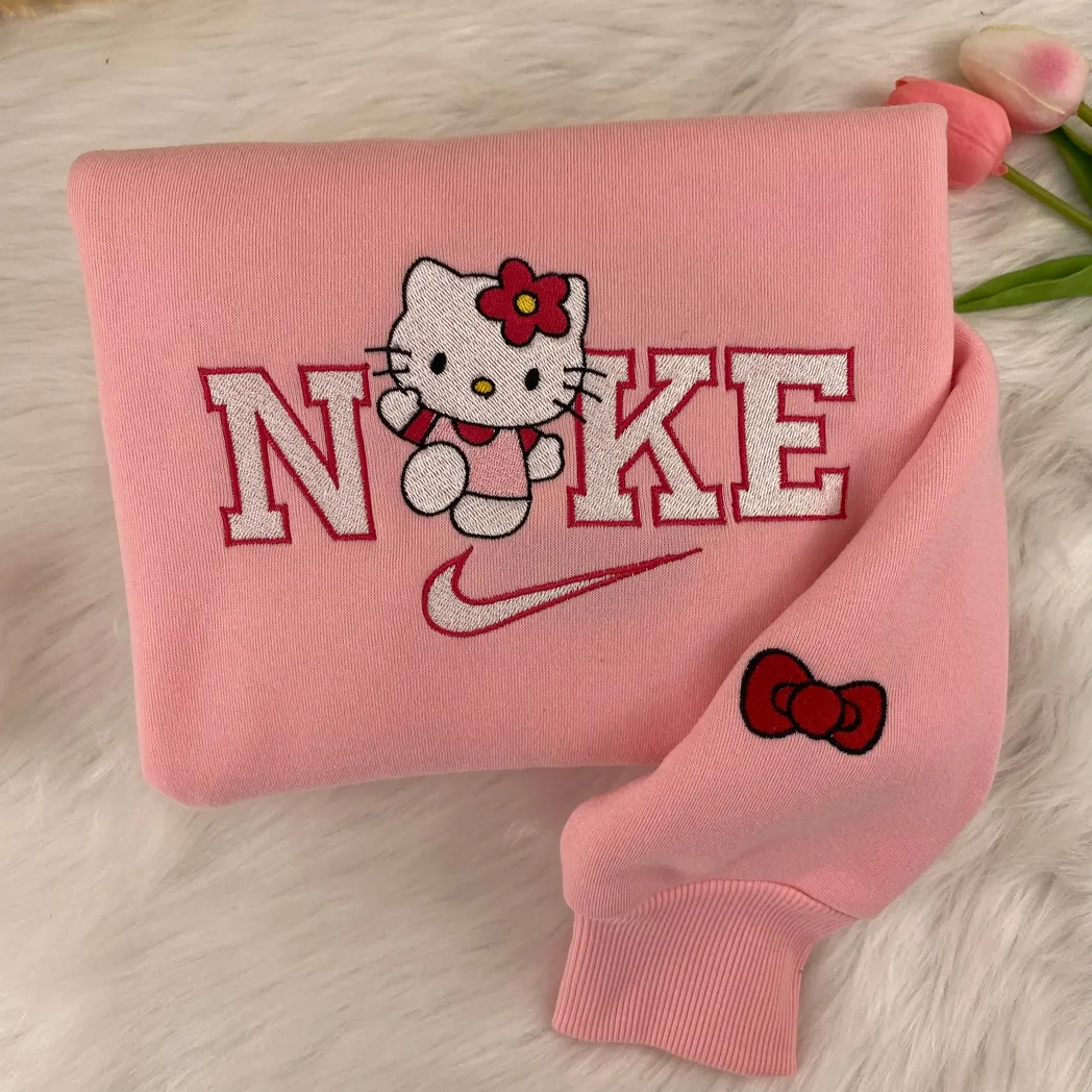 spider man and hello kitty x nike embroidered shirt embroidered sweatshirt fashion style for couples a3fhy