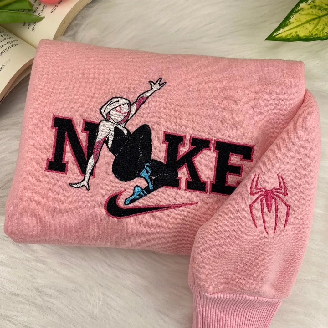 spider man and spider woman x nike embroidered shirt embroidered sweatshirt fashion style for couples eo1el