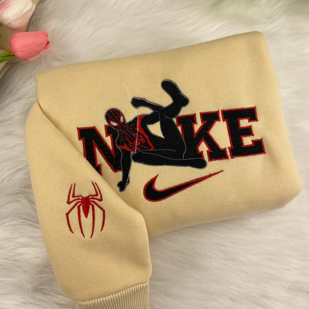 spider man and spider woman x nike embroidered shirt embroidered sweatshirt fashion style for couples mh1ek