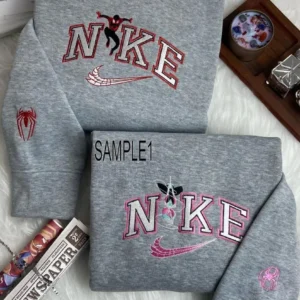 spiderman and spider gwen tacy x nike embroidered sweatshirt fashion style for couples valentines gift for himher fwtpc