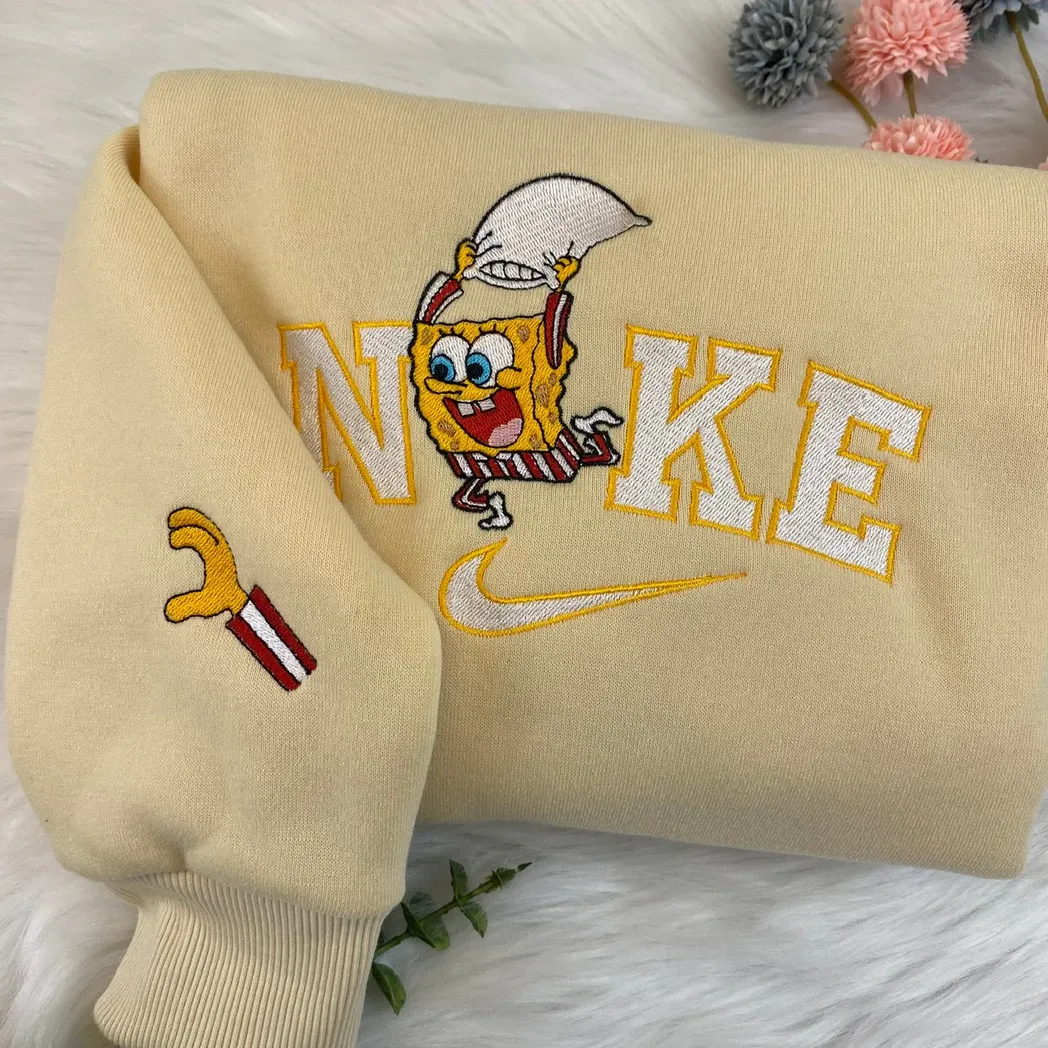 spongebob and patrick cartoon embroidered sweatshirt fashion style for couple rppig
