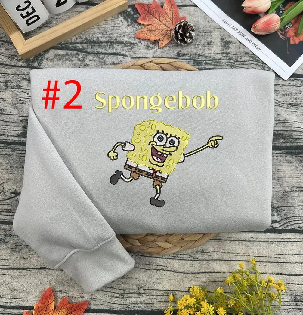 spongebob and patrick cartoon x nike embroidered sweatshirt fashion style for couples valentines gift for himher ildhb