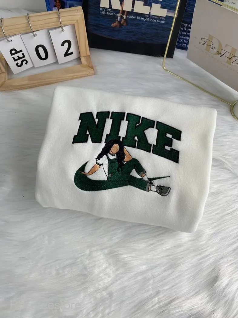 sza music nike embroidered sweatshirt fashion style