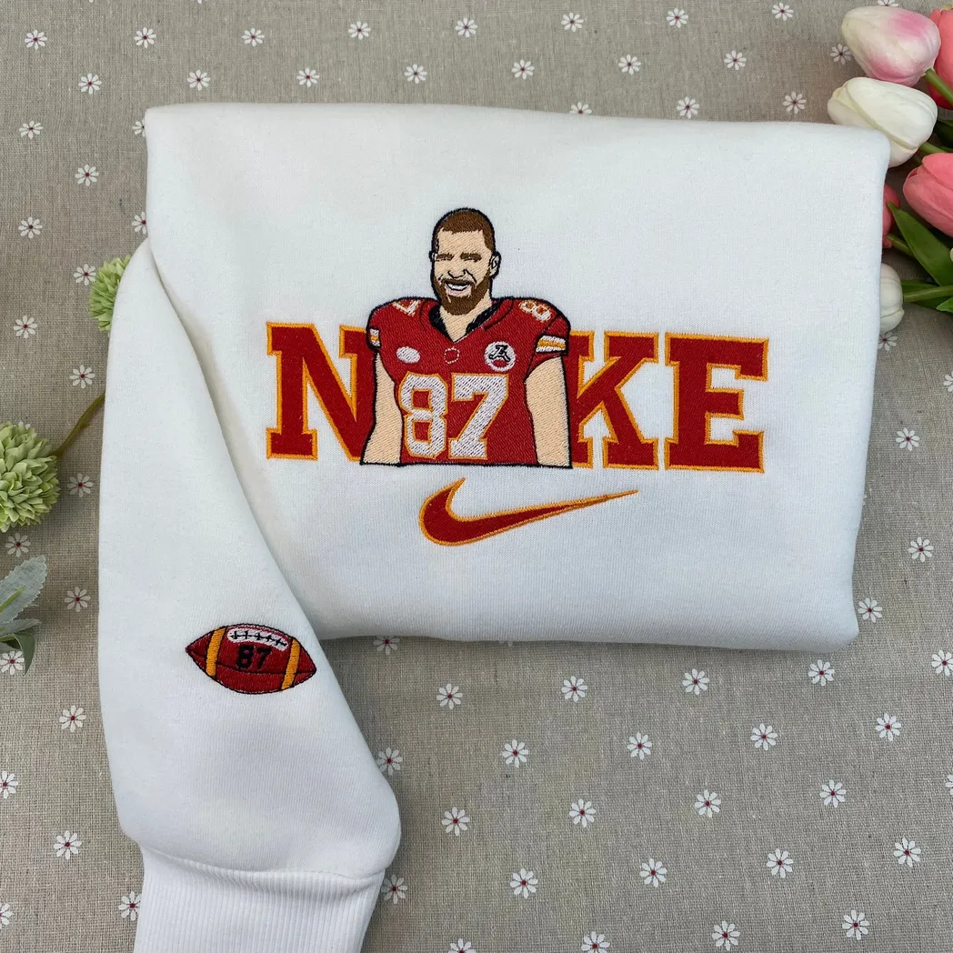 taylor swift and travis kelce embroidered sweatshirt maching embroidered hoodie for couple boyfriend girlfriend n0vu9