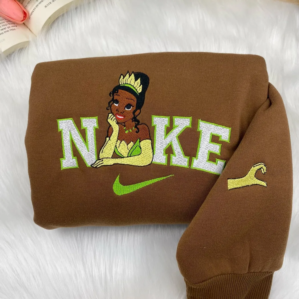 tiana princess and the frog x nike embroidered shirt embroidered sweatshirt fashion style for couples kehbq