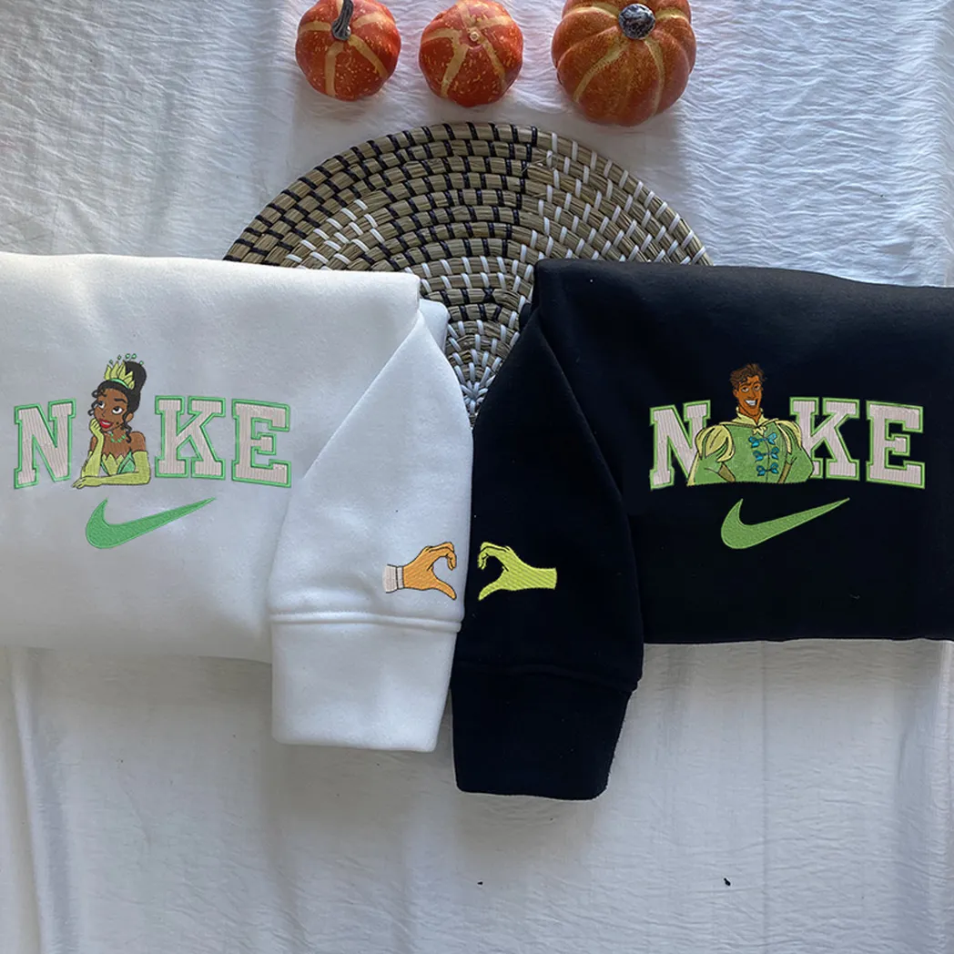 tiana princess and the frog x nike embroidered shirt embroidered sweatshirt fashion style for couples q6qzn