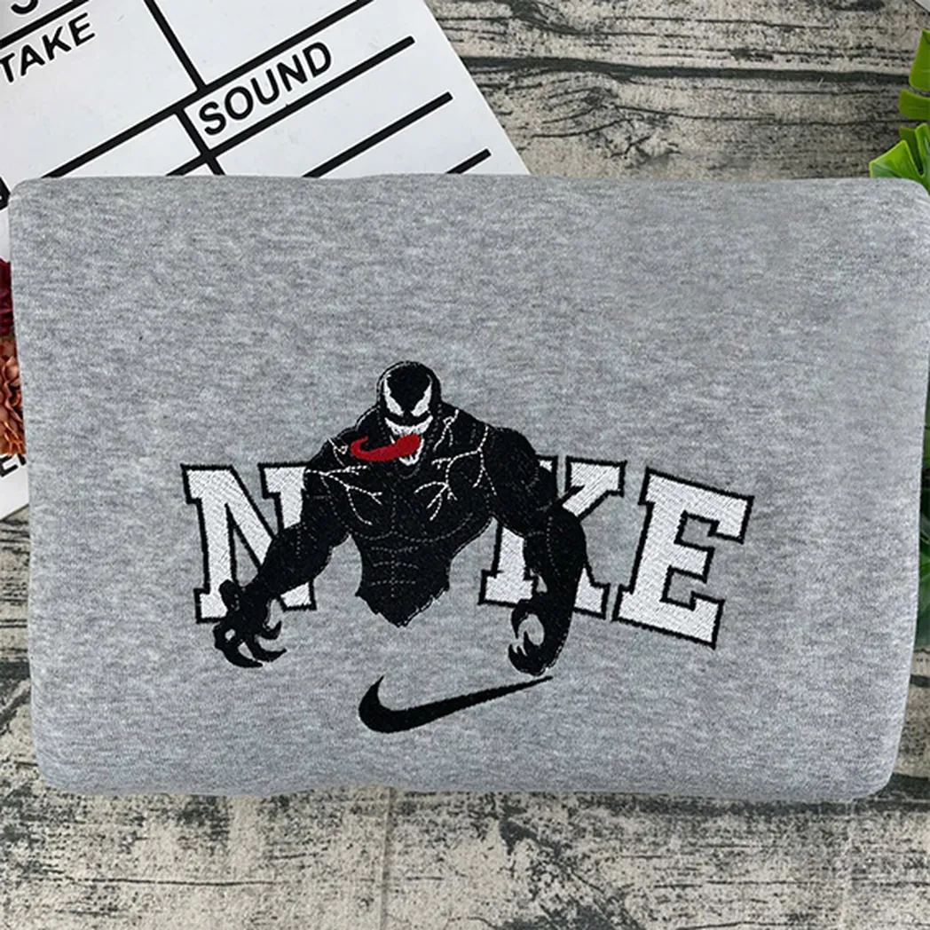venom and agony comic nike embroidered sweatshirt fashion style for couples valentine day gi4l7