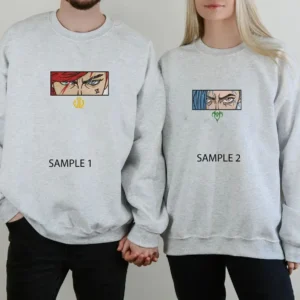 vi and jinx arcane anime embroidered sweatshirt fashion style for couples valentines gift for himher oogrv