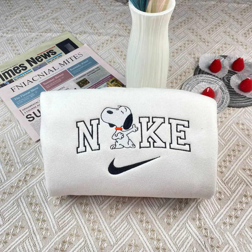 vintage snoopy couple x nike embroidered shirt embroidered sweatshirt fashion style for couples