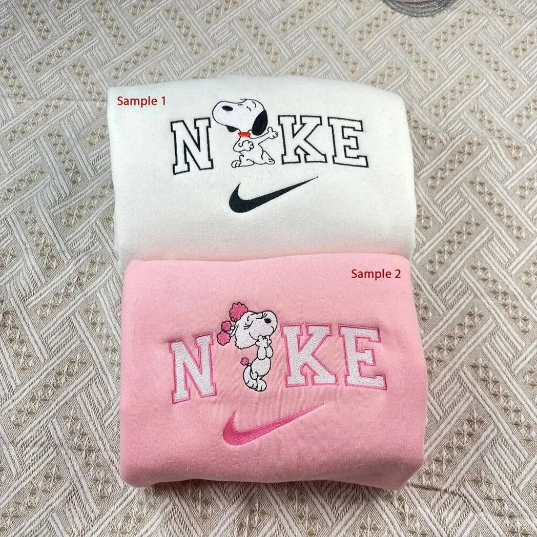 vintage snoopy couple x nike embroidered shirt embroidered sweatshirt fashion style for couples iyklr