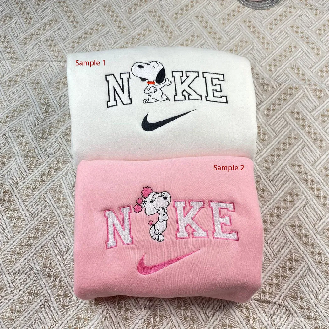 vintage snoopy couple x nike embroidered shirt embroidered sweatshirt fashion style for couples l5u7z