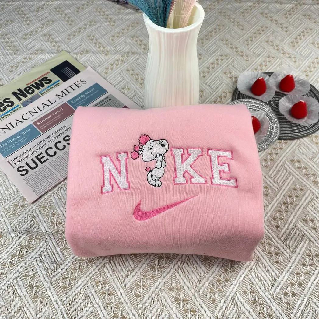 vintage snoopy couple x nike embroidered shirt embroidered sweatshirt fashion style for couples nf1oz