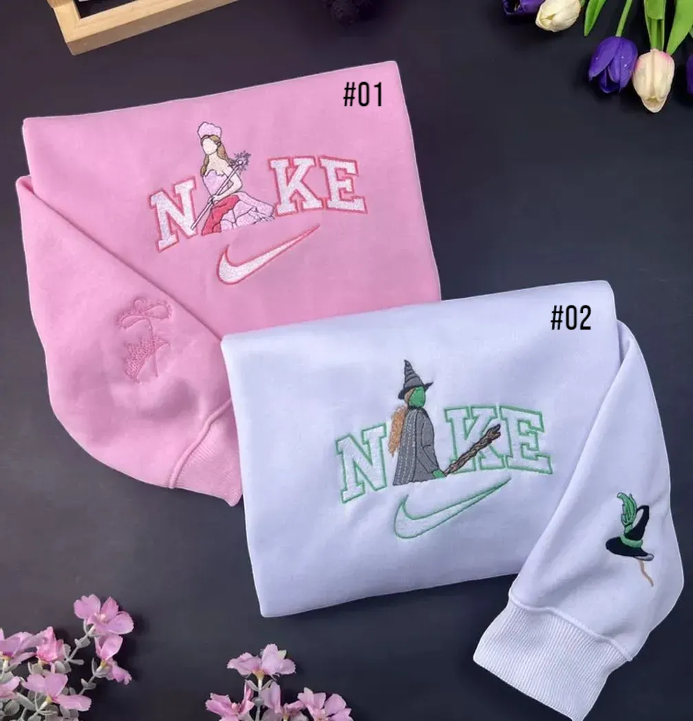 wicked together we are unlimited shirt elphaba glinda x nike embroidered sweatshirt fashion style for couples valentines gift for himher vhojl