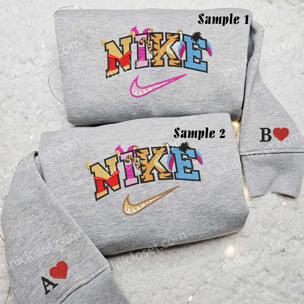 Winnie The Pooh x Nike Embroidered Shirt, Embroidered Sweatshirt Fashion Style For Couples winnie the pooh x nike embroidered shirt embroidered sweatshirt fashion style for couples gmttd