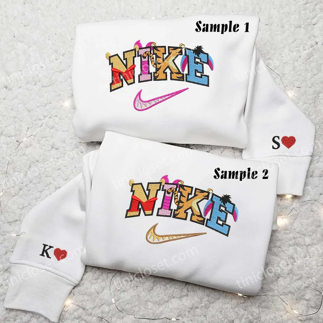 Winnie The Pooh x Nike Embroidered Shirt, Embroidered Sweatshirt Fashion Style For Couples winnie the pooh x nike embroidered shirt embroidered sweatshirt fashion style for couples