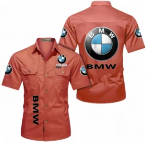 Car Fans Gift Short Sleeved Shirt, Button up Shirt All Over Print For Car Owners, Custom Name CAR392072125777-Red