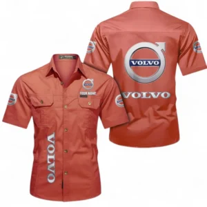 Car Fans Gift Short Sleeved Shirt, Button up Shirt All Over Print For Car Owners, Custom Name CAR392072125779-Red