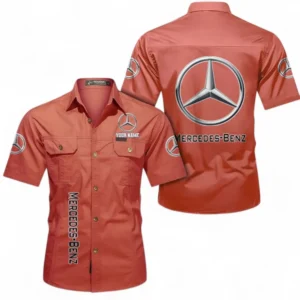 Car Fans Gift Short Sleeved Shirt, Button up Shirt All Over Print For Car Owners, Custom Name CAR392072125781-Red
