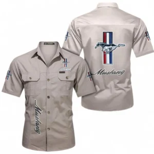 Car Fans Gift Short Sleeved Shirt, Button up Shirt All Over Print For Car Owners, Custom Name CAR392072125782-Beige