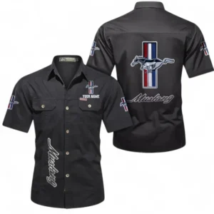 Car Fans Gift Short Sleeved Shirt, Button up Shirt All Over Print For Car Owners, Custom Name CAR392072125782-Black