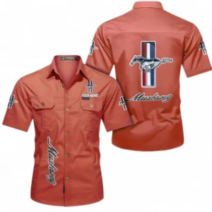 Car Fans Gift Short Sleeved Shirt, Button up Shirt All Over Print For Car Owners, Custom Name CAR392072125782-Red