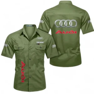 Car Fans Gift Short Sleeved Shirt, Button up Shirt All Over Print For Car Owners, Custom Name CAR392072125783-Fruit Green