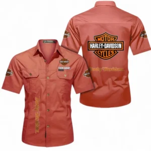 Motorcycle Fans Gift Short Sleeved Shirt, Button up Shirt All Over Print For Car Owners, Custom Name CAR392072125784-Red