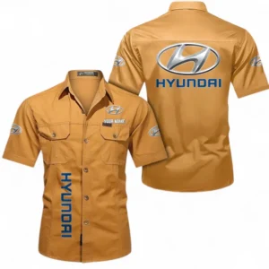 Car Fans Gift Short Sleeved Shirt, Button up Shirt All Over Print For Car Owners, Custom Name CAR392072125788-Turmeric