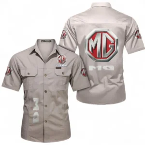 Car Fans Gift Short Sleeved Shirt, Button up Shirt All Over Print For Car Owners, Custom Name CAR392072125789-Beige