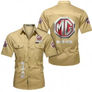 Car Fans Gift Short Sleeved Shirt, Button up Shirt All Over Print For Car Owners, Custom Name CAR392072125789-Khaki