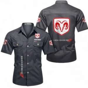 Car Fans Gift Short Sleeved Shirt, Button up Shirt All Over Print For Car Owners, Custom Name CAR392072125793-Gray