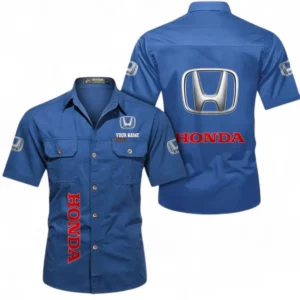 Car Fans Gift Short Sleeved Shirt, Button up Shirt All Over Print For Car Owners, Custom Name CAR392072125795-Cowboy Blue