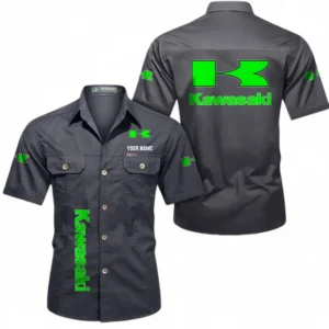 Motorcycle Fans Gift Short Sleeved Shirt, Button up Shirt All Over Print For Car Owners, Custom Name CAR392072125796-Gray