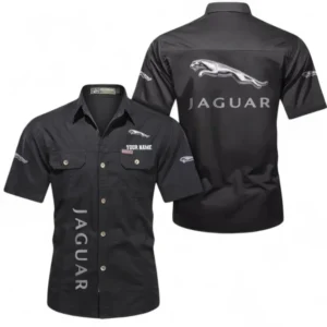 Car Fans Gift Short Sleeved Shirt, Button up Shirt All Over Print For Car Owners, Custom Name CAR392072125797-Black