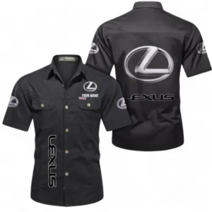 Car Fans Gift Short Sleeved Shirt, Button up Shirt All Over Print For Car Owners, Custom Name CAR392072125816-Black