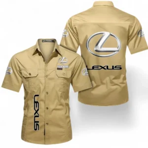 Car Fans Gift Short Sleeved Shirt, Button up Shirt All Over Print For Car Owners, Custom Name CAR392072125816-Khaki